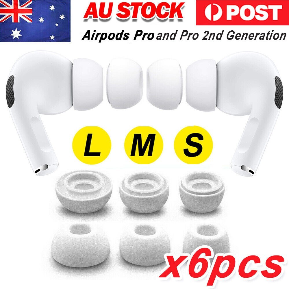 6Pcs Silicone Replacement Ear Tips Apple AirPods Pro 2nd Generation White Small