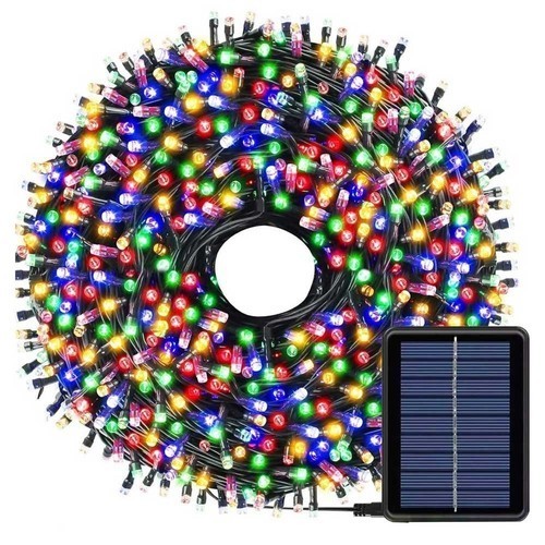 Solar Christmas String Lights Multicolor LED Outdoor Waterproof Light Sensor 6M