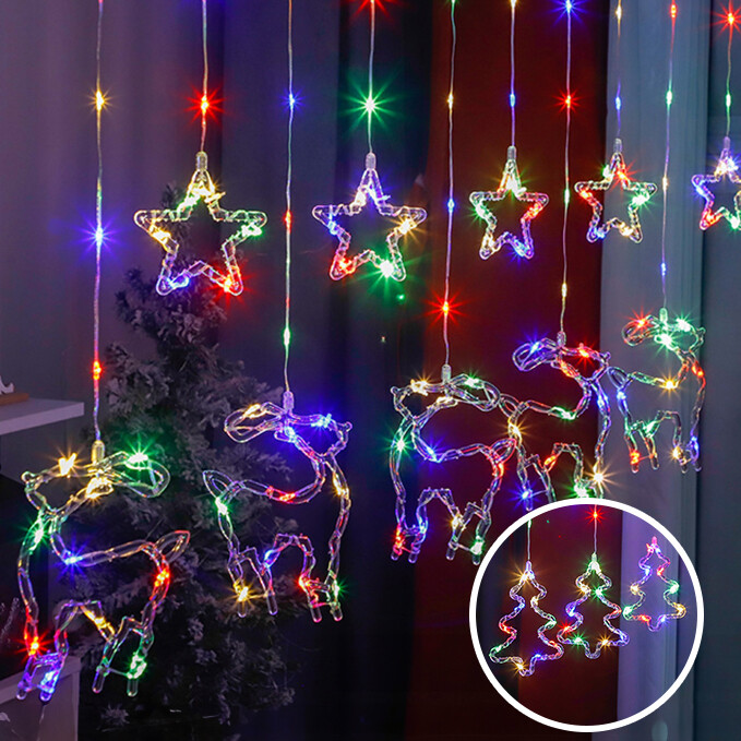 LED Curtain String Lights 3M For Walls Windows Doorways Indoor Outdoor Christmas