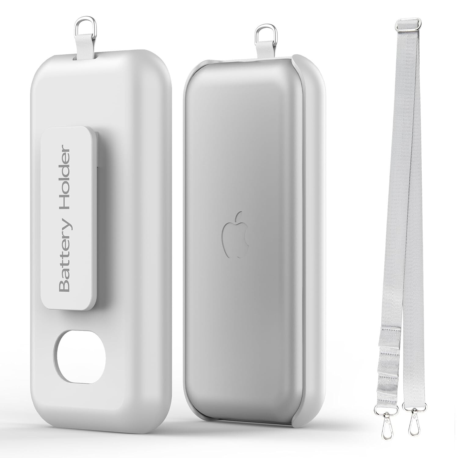 Battery Case for Apple Vision Pro with Belt Clip Shoulder Strap Grey ABS Shell