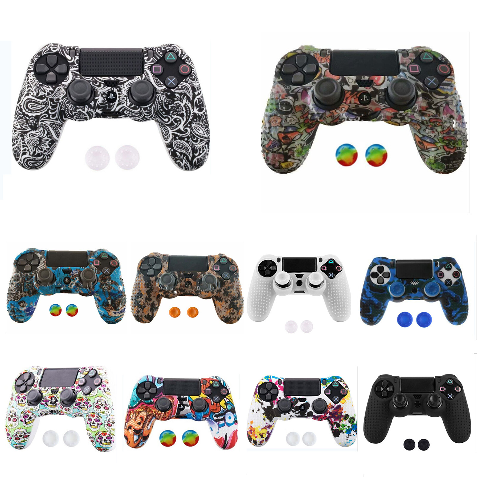 PS4 Controller Silicone Cover Rubber Anti Slip Grip Anti-Scratch Protective Skin