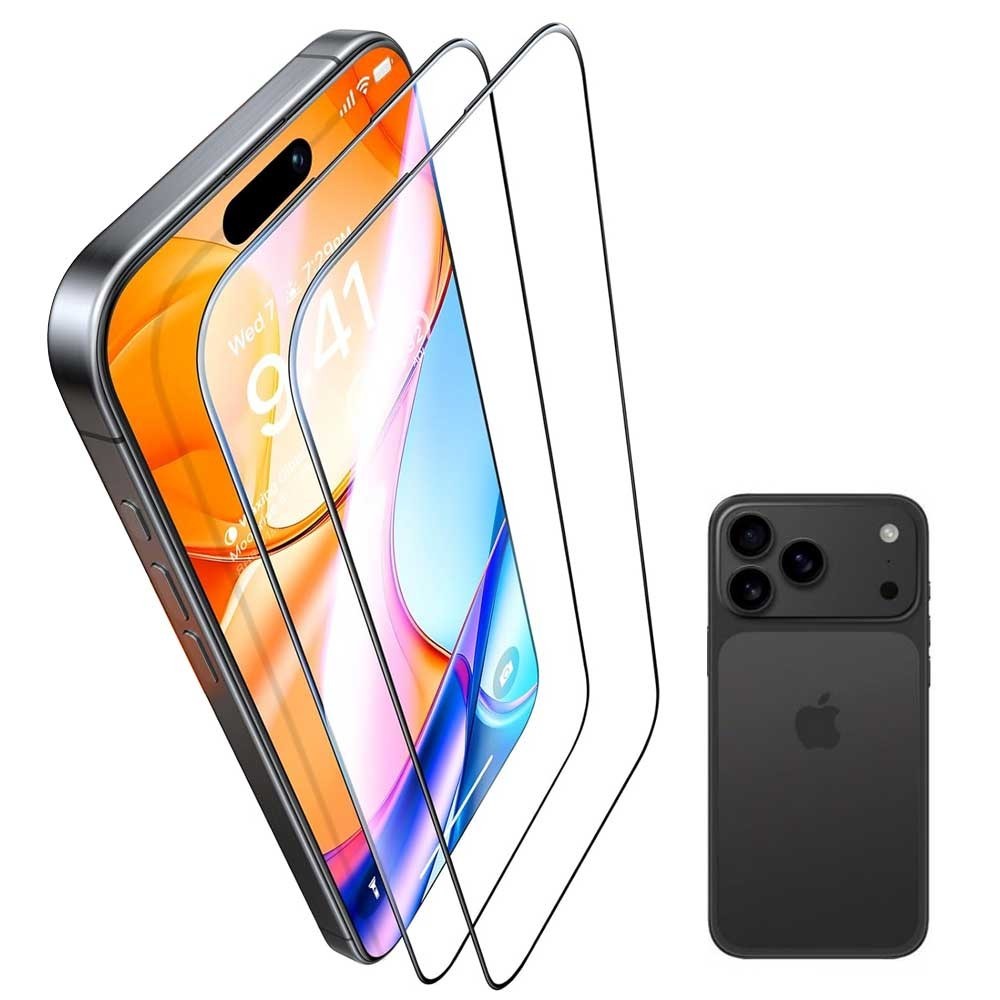 2Pcs iPhone 17 Pro Max Screen Protector Case Friendly Full Coverage 1mm Precise