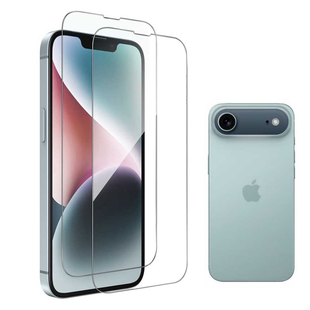 2Pcs iPhone 17 Air Screen Protector Tempered Glass Case Friendly Full Cover 1mm