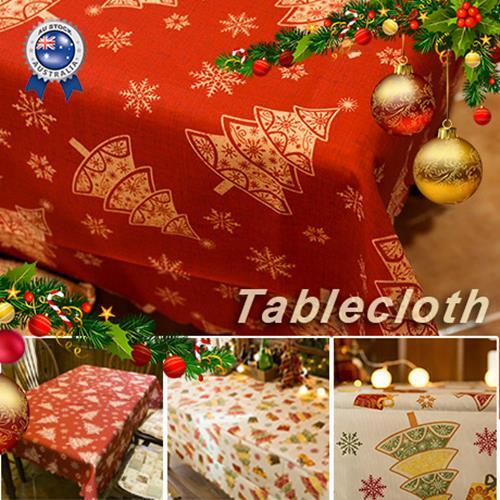Christmas Tablecloth 150cm 220cm Polyester Fiber Oil-proof Stain proof Washable
