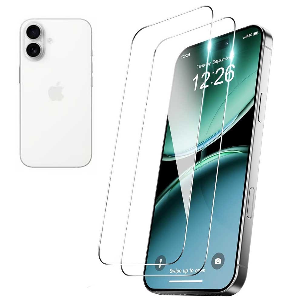 2Pcs iPhone 17 Screen Protector Tempered Glass Case Friendly Full Cover 9H 1mm