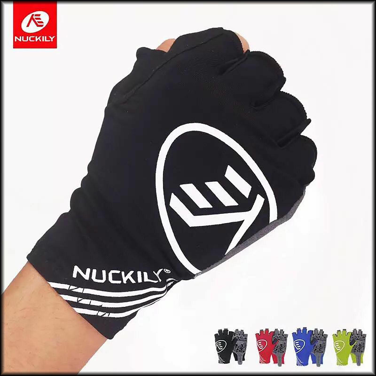 Nuckily N3552 Cycling Gloves Half Finger Black Road/XC Breathable Anti-Slip Warm