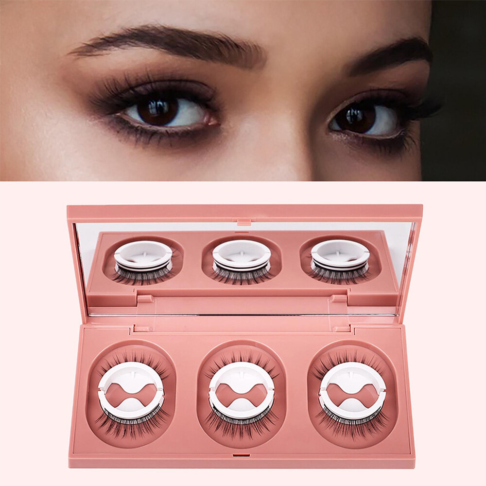6Pcs Self-Adhesive False Eyelashes Glue Eyeliner Reusable Washable Natural Long