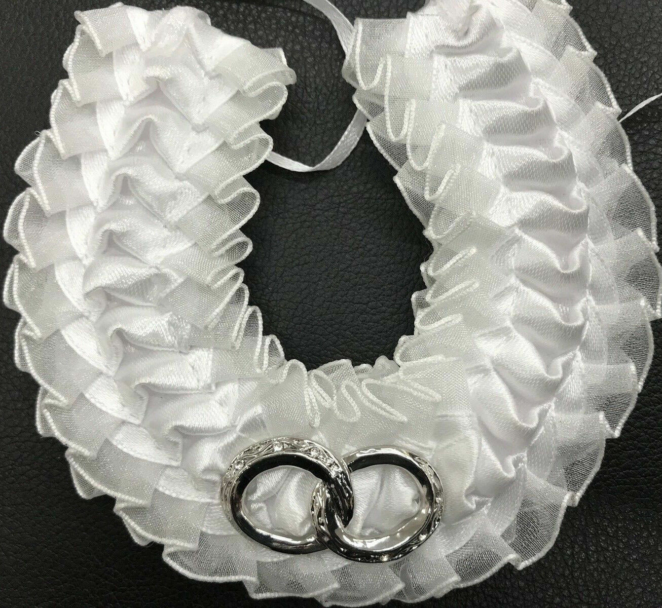 Wedding Bridal Good Luck Horseshoe Hanging Charm Organza Ribbon Silver 5.5cm 100