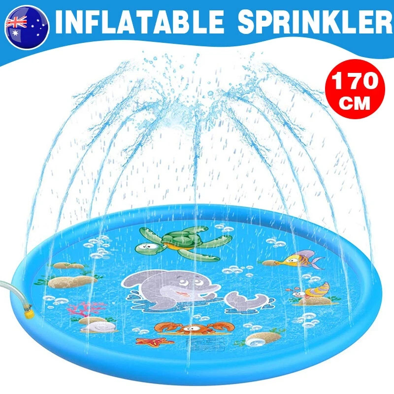 Round PVC 170cm Inflatable Splash Sprinkler Water Play Pad Pool Toy Mat All Ages
