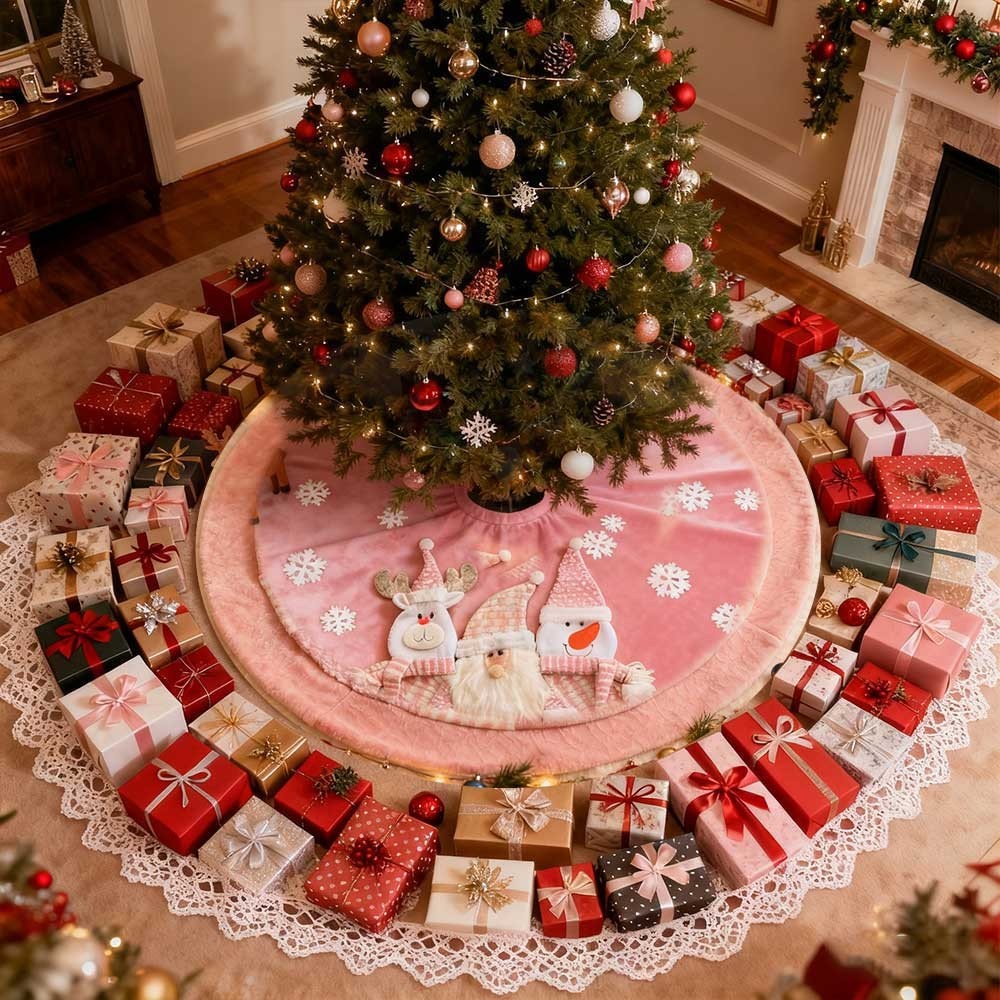 49 inch Christmas Tree Skirt Holiday Party Decoration Soft Plush Festive Rich Au
