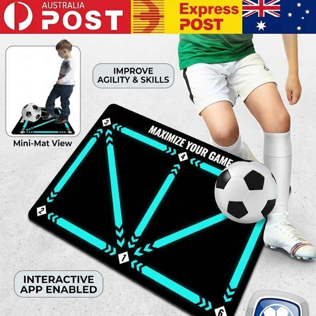 Soccer Training Mat Football Footstep Non Slip Ball Control Rubber Black Medium