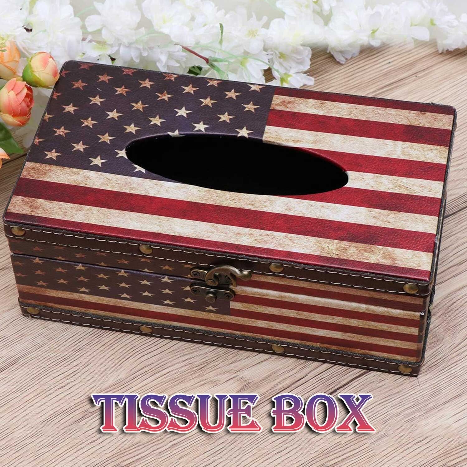 Wooden Tissue Box Cover Retro Book Shape Bathroom 25cm 14cm 10cm Multicoloured