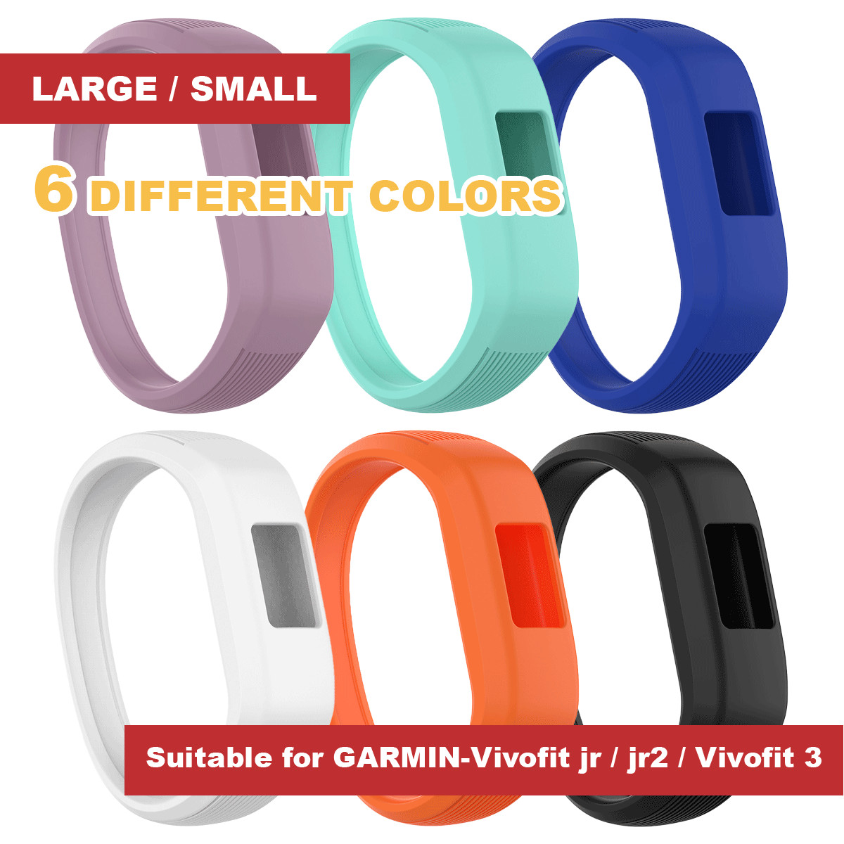 For Garmin JR2 Vivofit 3 Replacement Silicone Sports Wrist Strap Orange GPS 23mm