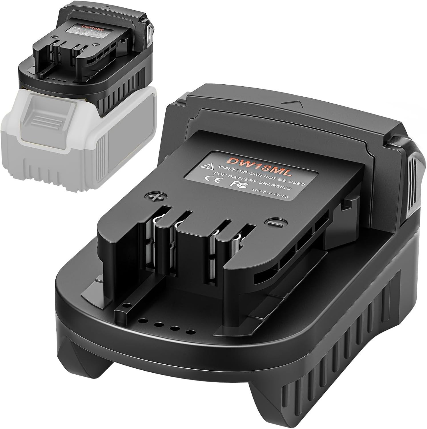 Dewalt Battery Adapter DL18ML 20V 60V For Milwaukee M18 18V Black ABS Max Tools