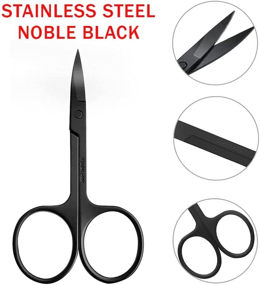 K5 International Cuticle Scissors Curved Japanese Stainless Steel Black Small
