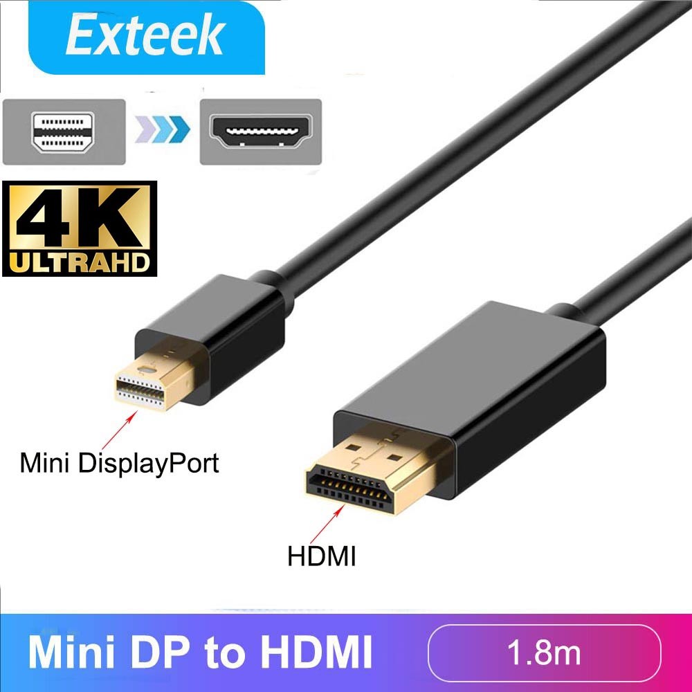Mini DisplayPort DP to HDMI Cable 1.8m Black MacBook Pro Air iMac 1080p Male