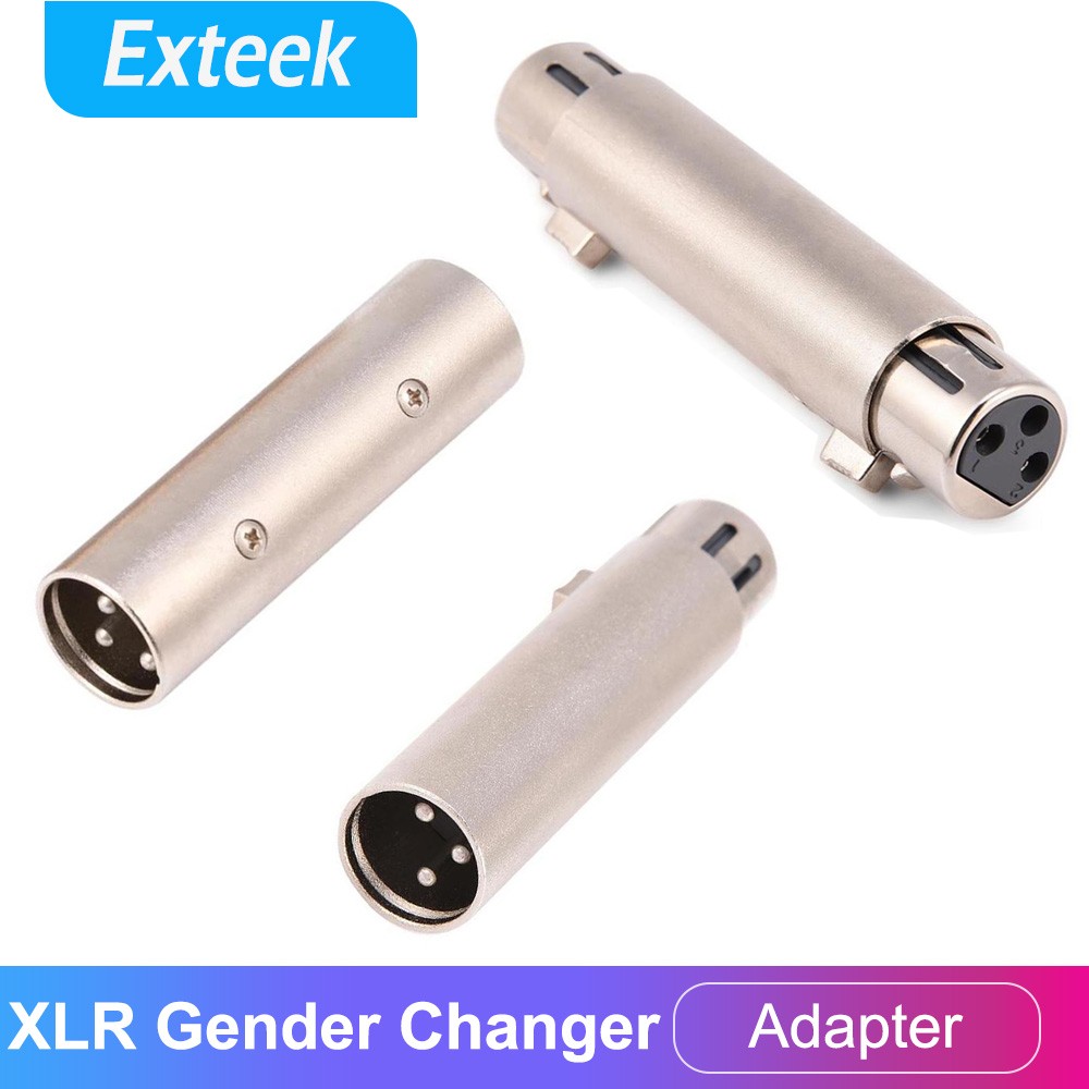 3 Pin XLR Female to Female Audio Adapter Gender Changer Silver Nickel Plated