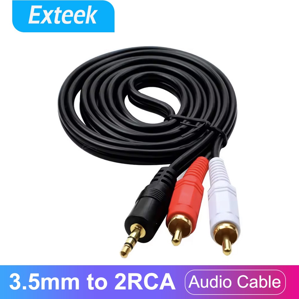 3.5mm Audio Cable 2 RCA Male Stereo Splitter Gold Plated 1.5m Universal for TV