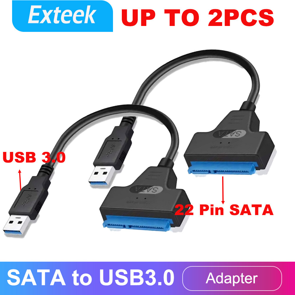 USB 3.0 Cable Adapter External HDD SSD Hard Drive 22 SATA 3 25 Black Universal