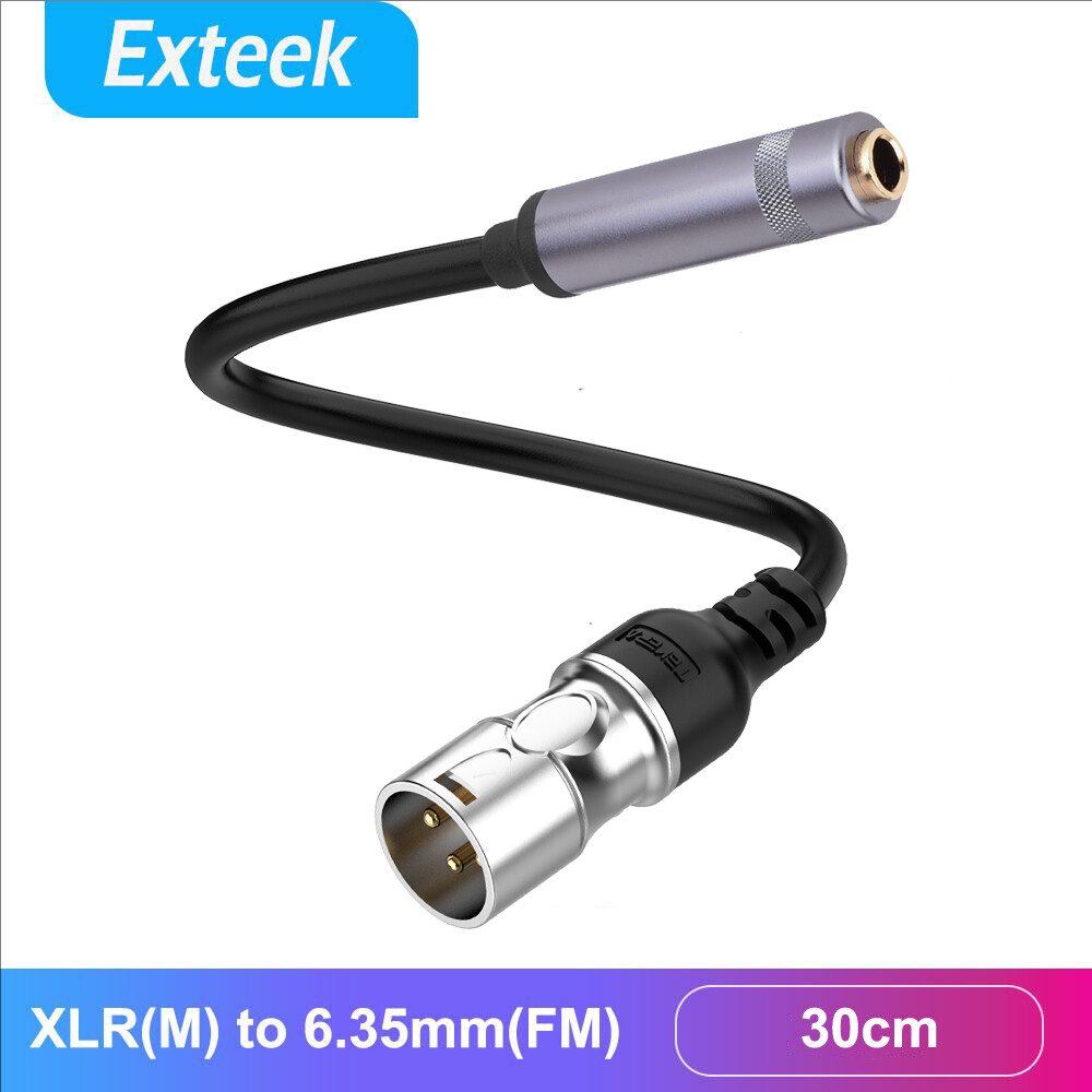 TEKERA XLR 3 Pin Male to 6.35mm 1/4 Female Stereo Jack Audio Cable Adapter 30cm