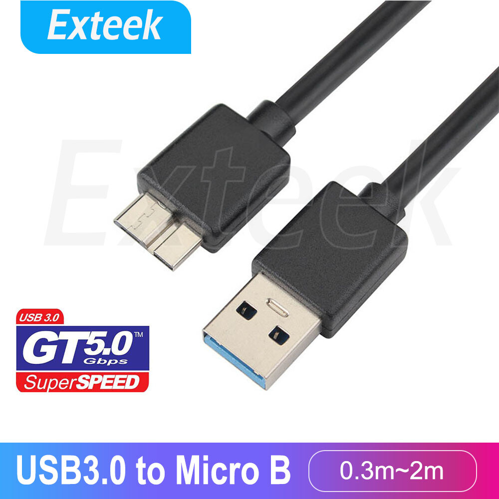 USB 3.0 Micro-B Male Cable 1m Black Super High Speed Hard Drive For Seagate WD