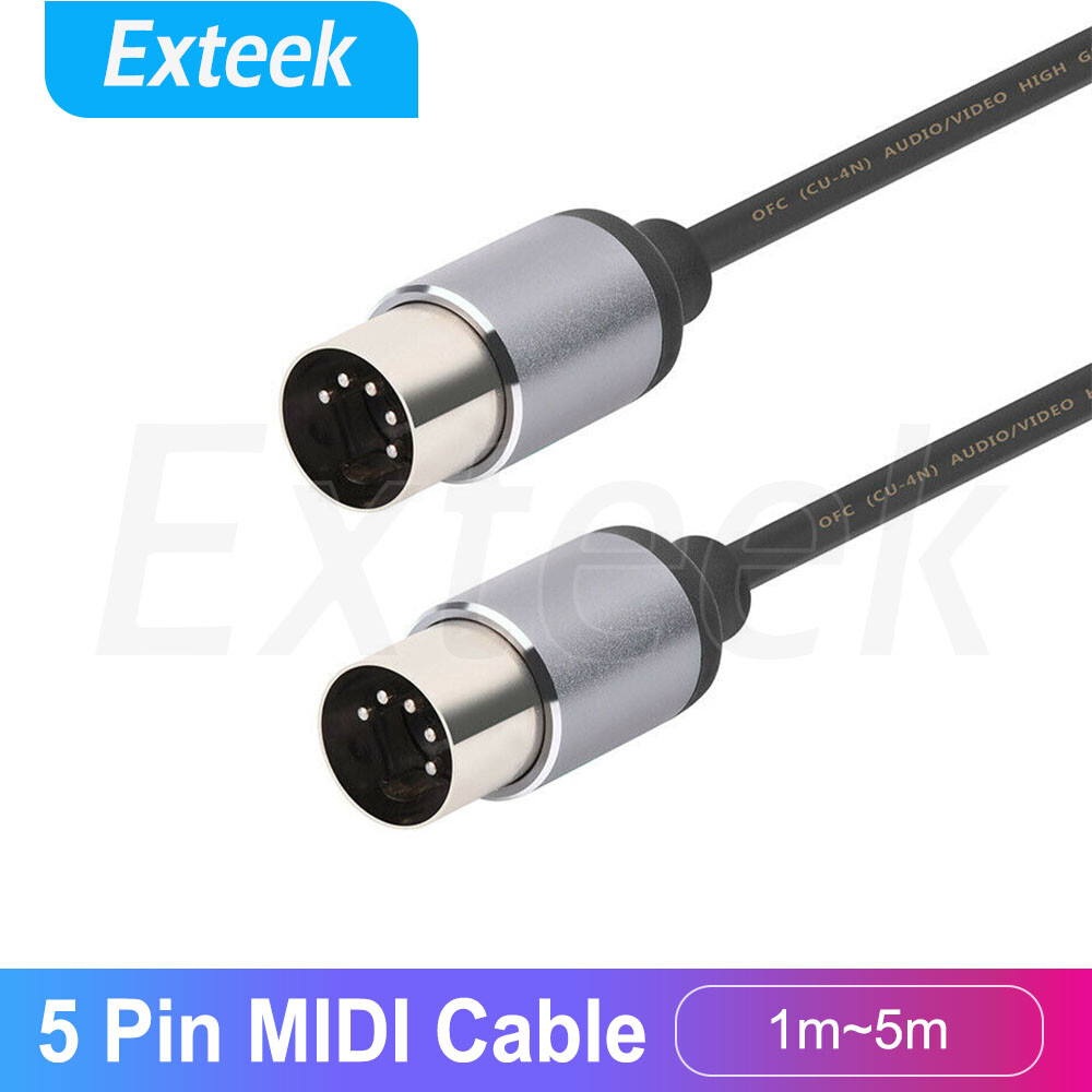 MIDI 5-Pin DIN Male Audio Interconnect/Adapter Cable 1m/2m/3m/5m Black Round
