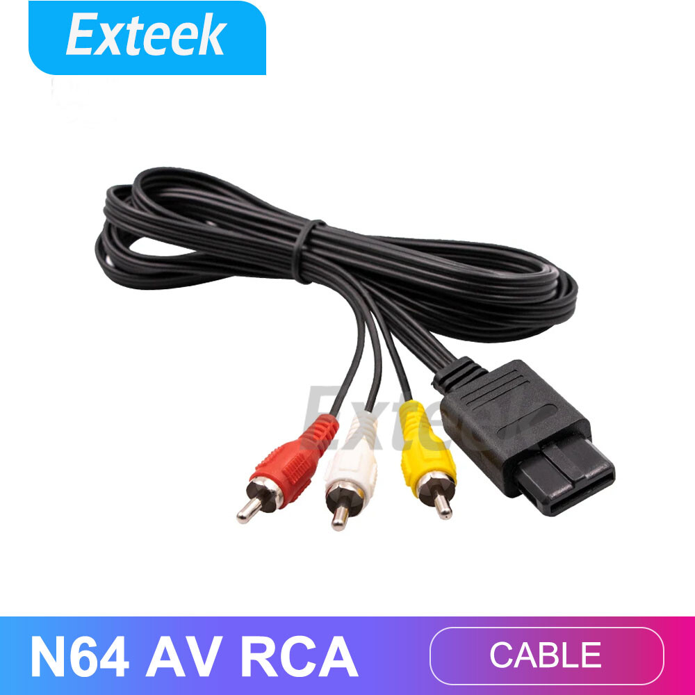 AV RCA Cable for Nintendo 64 SNES GameCube Composite Audio Video TV Black 6ft