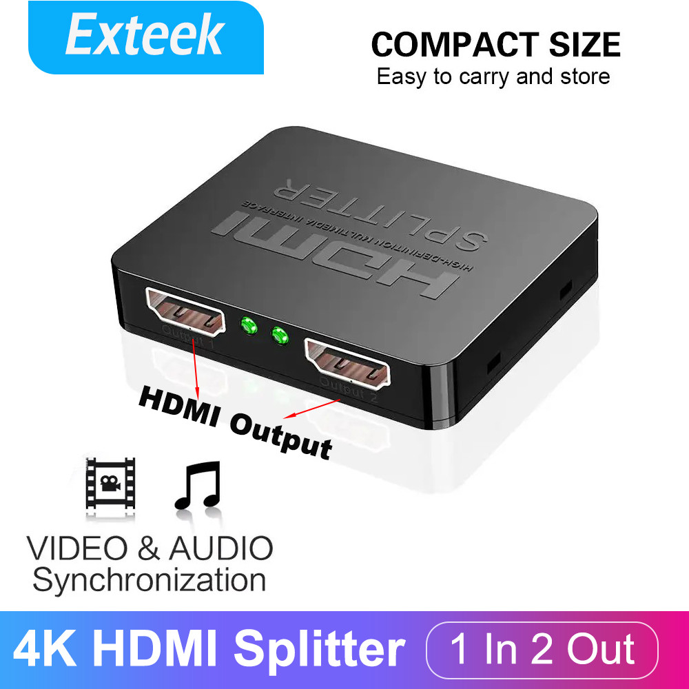 HDMI Splitter 1 In 2 Out 1080p 3D HDCP1.2 USB Cable Black Foxtel DVD Adapter