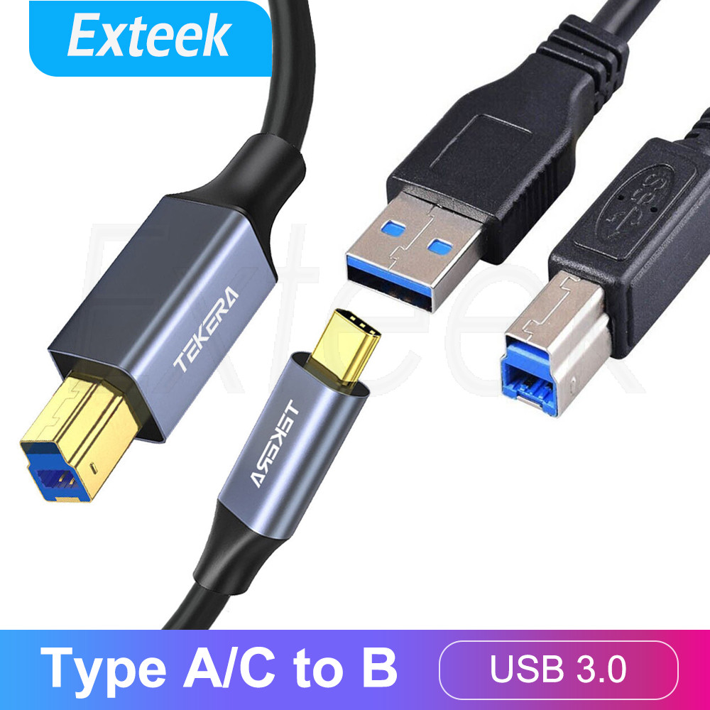 TEKERA Type-C 3.1 to USB 3.0 Type-B Printer Scanner Cable 0.6M Black Superspeed