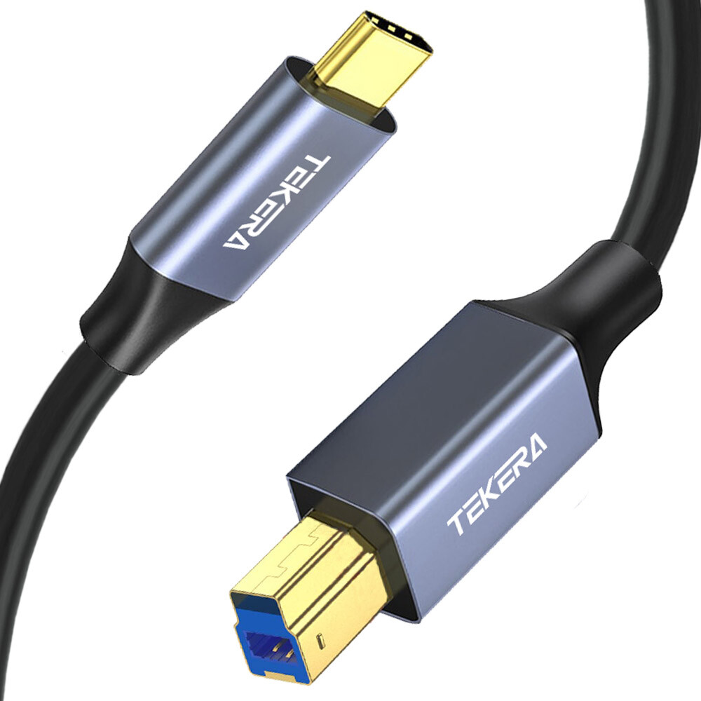 TEKERA USB-C to USB 3.0 Type-B Printer Cable Superspeed GEN2 Gold Plated 0.6m