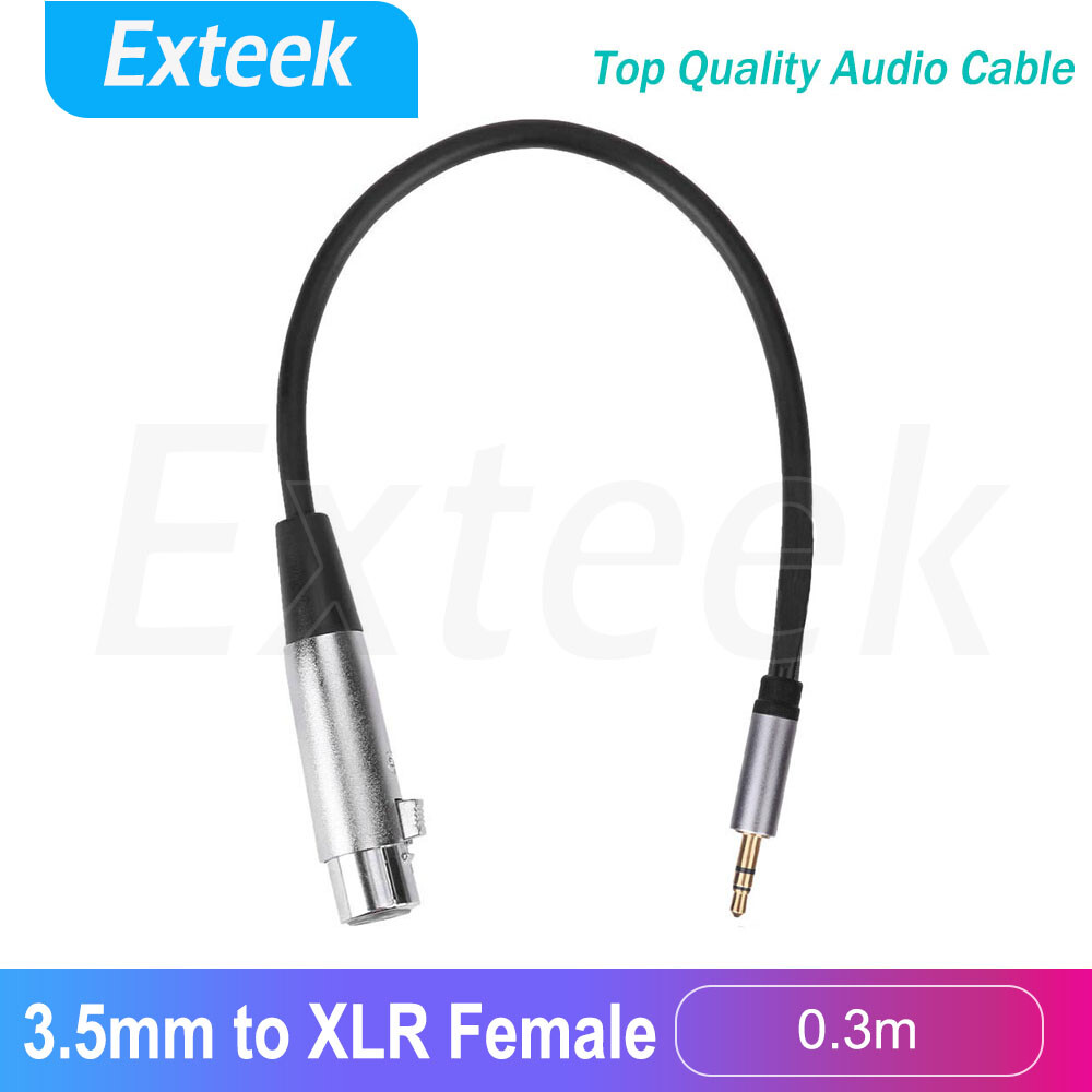 3.5mm Stereo Male Audio Cable PC/Laptop to XLR Female Mixer/Speaker 30cm Black