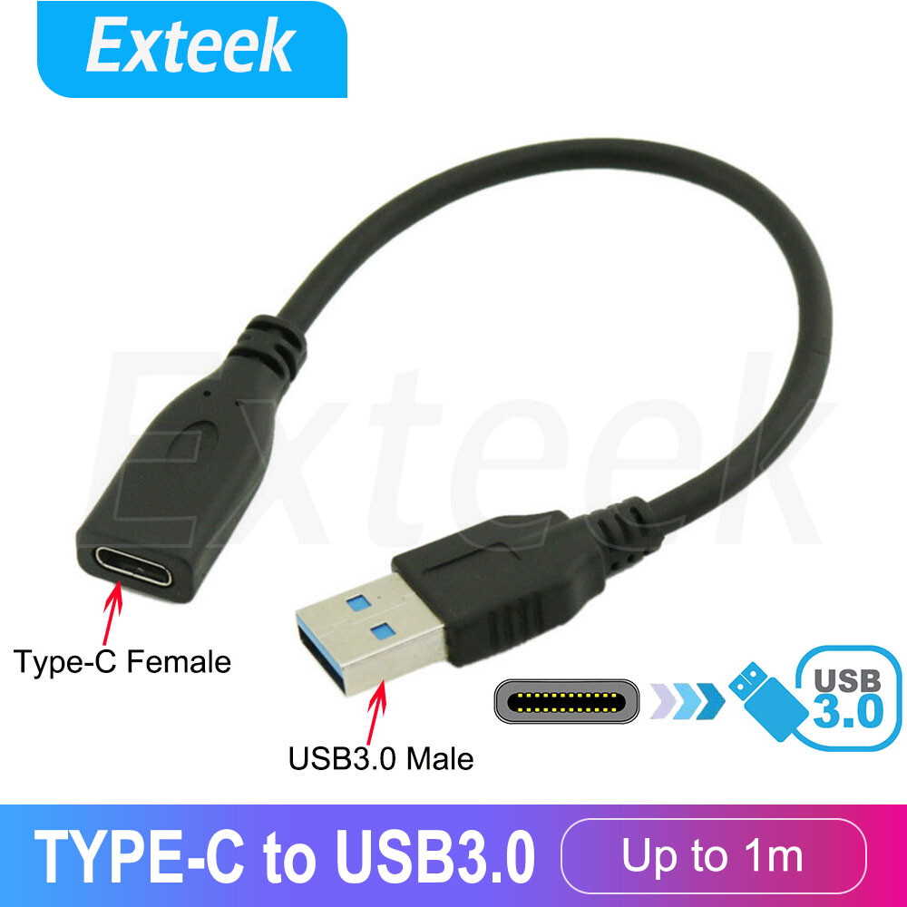USB3.1 Type Female to USB 3.0 Male Data Adapter Cable Black Portable for Tablet