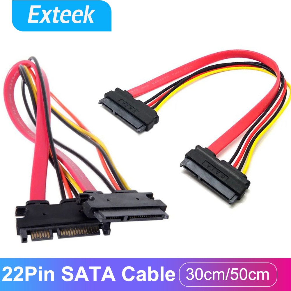 SATA 22Pin Male to Female 7 15 Data Power Extension Cable 30CM/50CM Adapter
