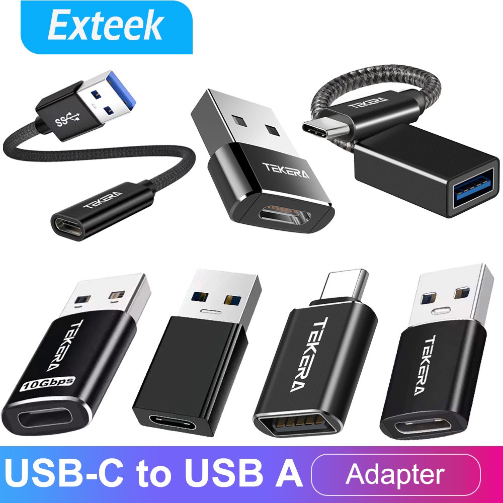 TEKERA USB-C to USB-A Data Adapter OTG 10Gbps Aluminium Black 15CM Universal