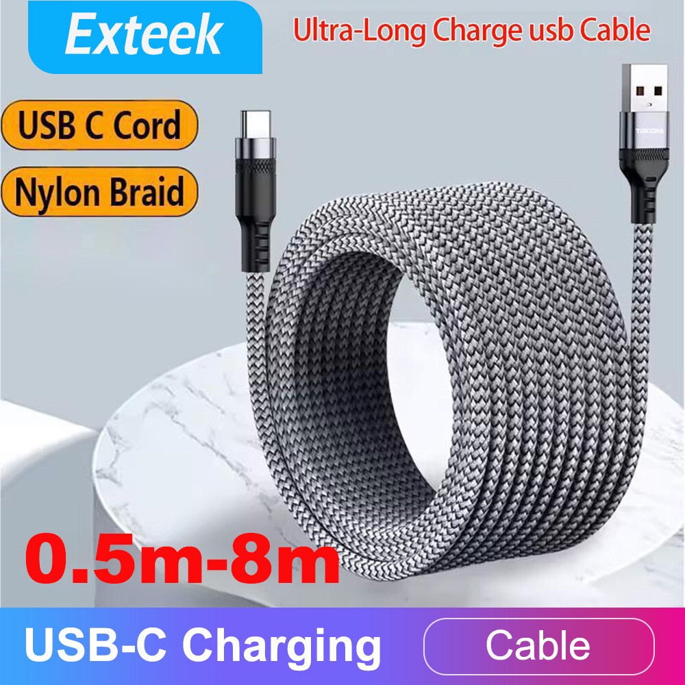 USB-A USB-C Nylon Braided PD Fast Charging Data Cable For iPhone 16 15 Samsung