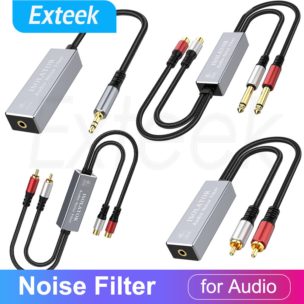 Ground Loop Noise Isolator Filter 3.5mm 2RCA 6.35mm Audio Cable Car Home Stereo