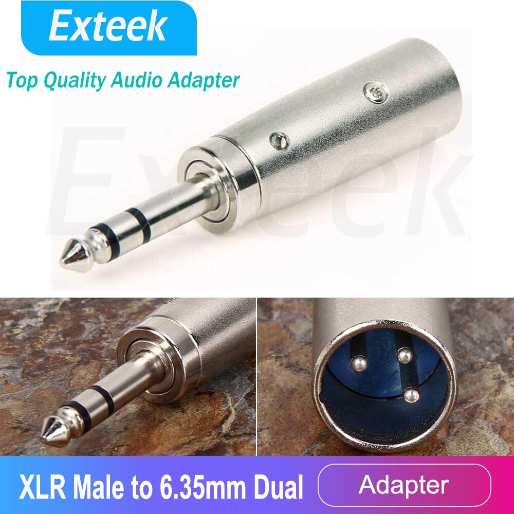 3-Pin XLR Female to 6.35mm TRS Male Adapter Zinc Alloy Shielding Microphone
