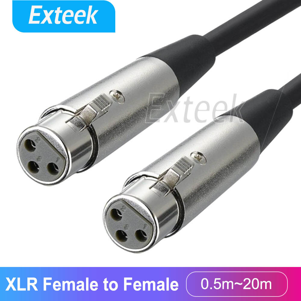 Mic Audio XLR Female to Female Cable 0.5m Balanced 3-Pin Low Impedance PVC Black
