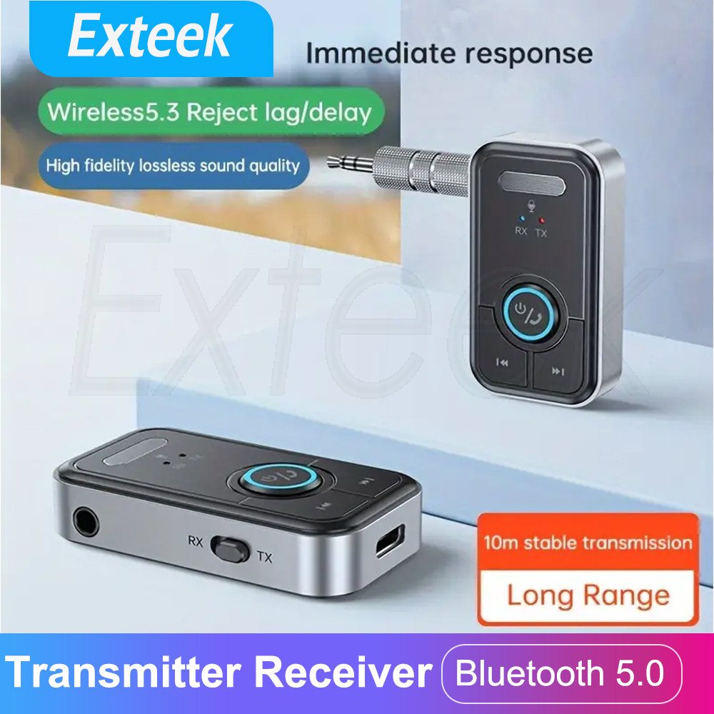 Bluetooth 5.3 Wireless Audio Adapter Transmitter Receiver AUX 3.5mm Car Speaker