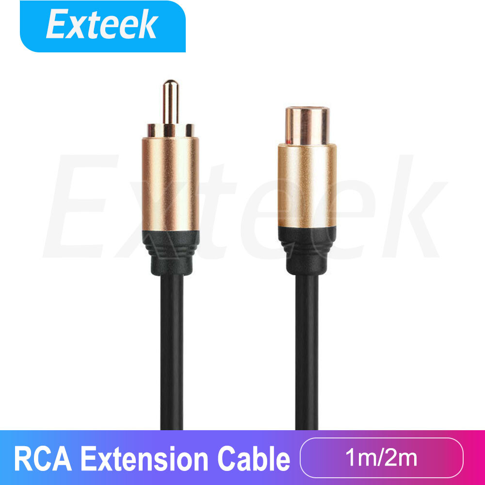 RCA Male to Female Extension Cable 1m 24K Gold Plated Audio Video AV Coaxial