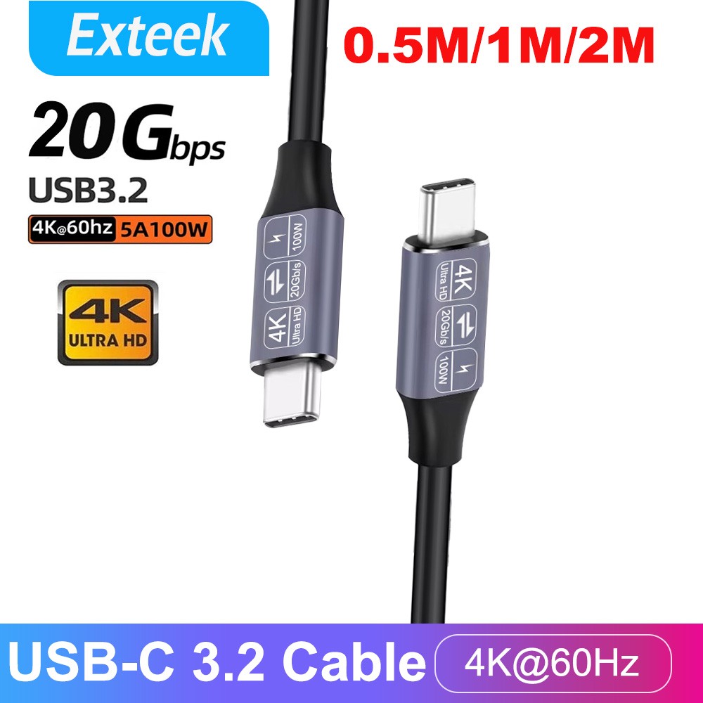TEKERA USB-C Type-C Male to Male Cable 100W 60W USB 3.1 Gen2 10Gbps 4K PD Fast