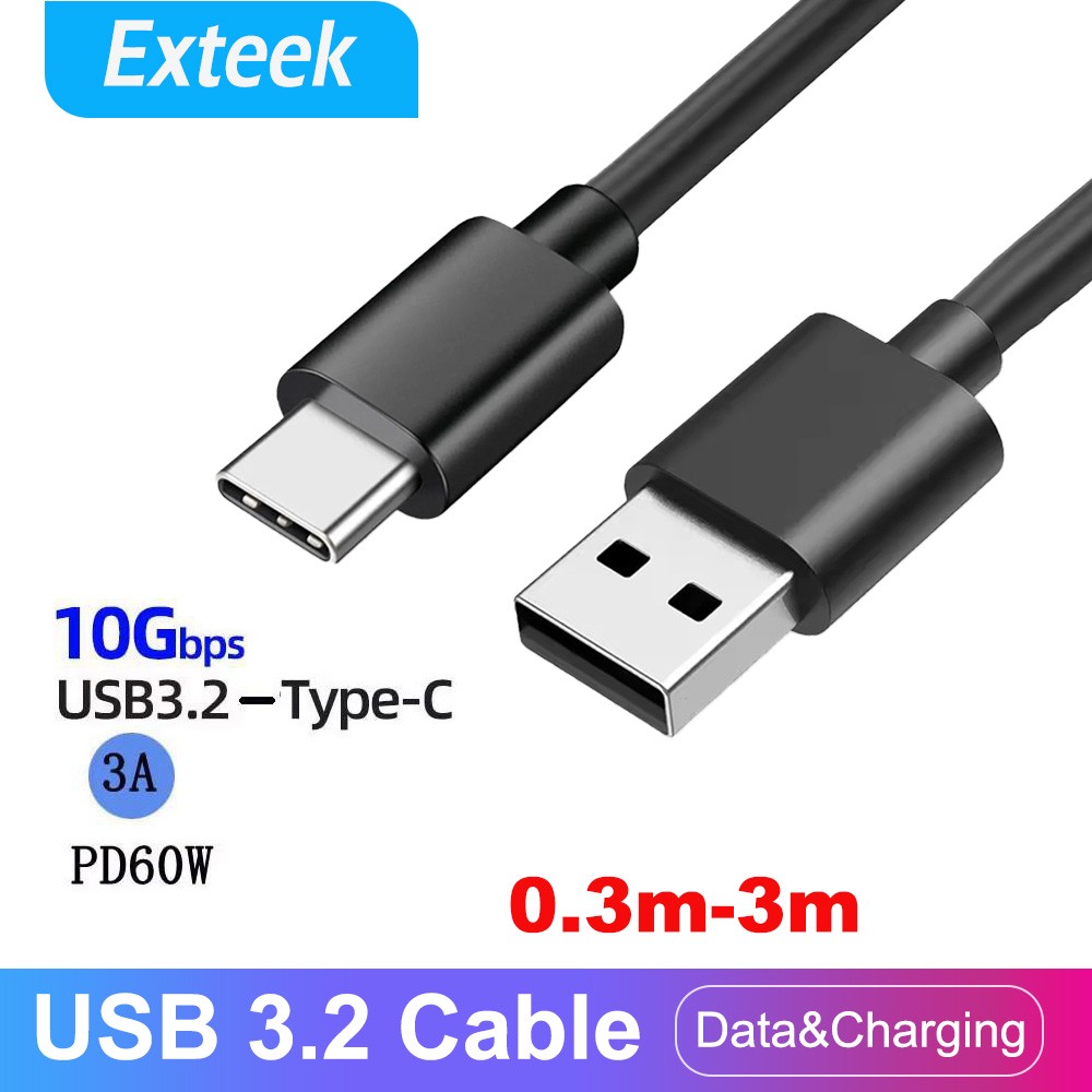 TEKERA USB-C Type-C USB 3.1 to USB 3.0 Cable Fast Charge Data 5Gbps 0.5M Black