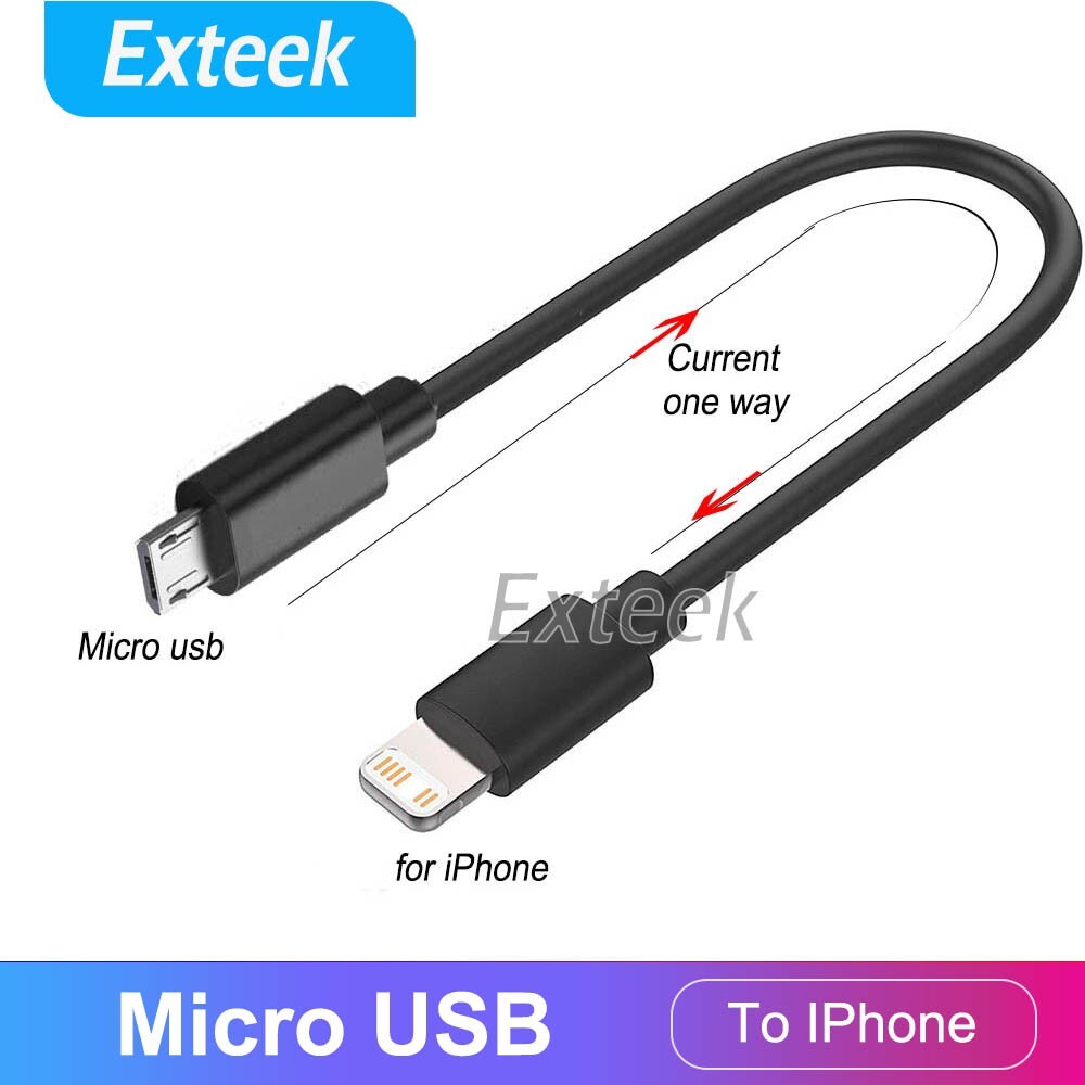 Apple Micro USB iPhone iPad OTG Charging Cable 20cm Black Charger 11 8 7 6S 5 SE