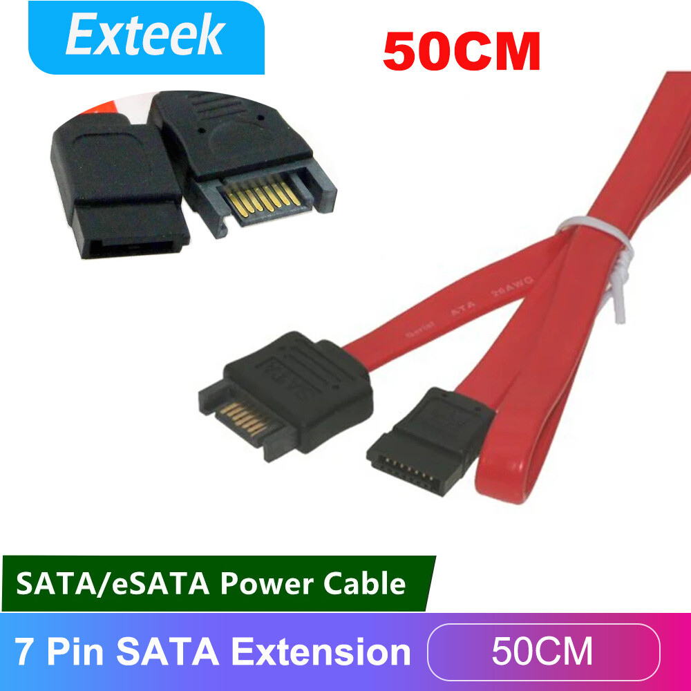 SATA 7 Pin Male to Female HDD Extension Data Cable 50 cm Red Universal