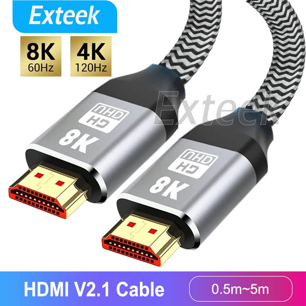 TEKERA HDMI 2.1 Cable 8K 60Hz 48Gbps 4K 120Hz UHD HDR 3D Gold Plated Copper