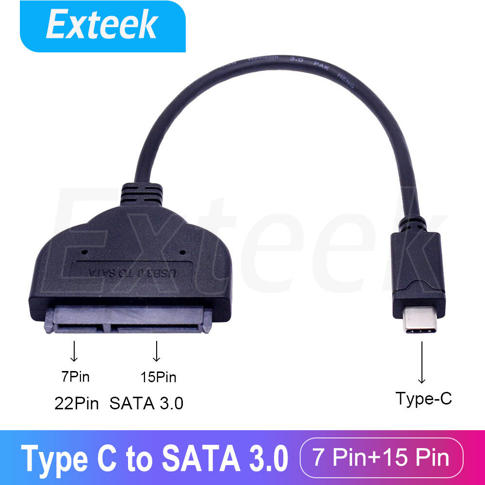 USB 3.0 Type-C to SATA III 22Pin Adapter Cable for 2.5 Hard Drive HDD SSD 20cm