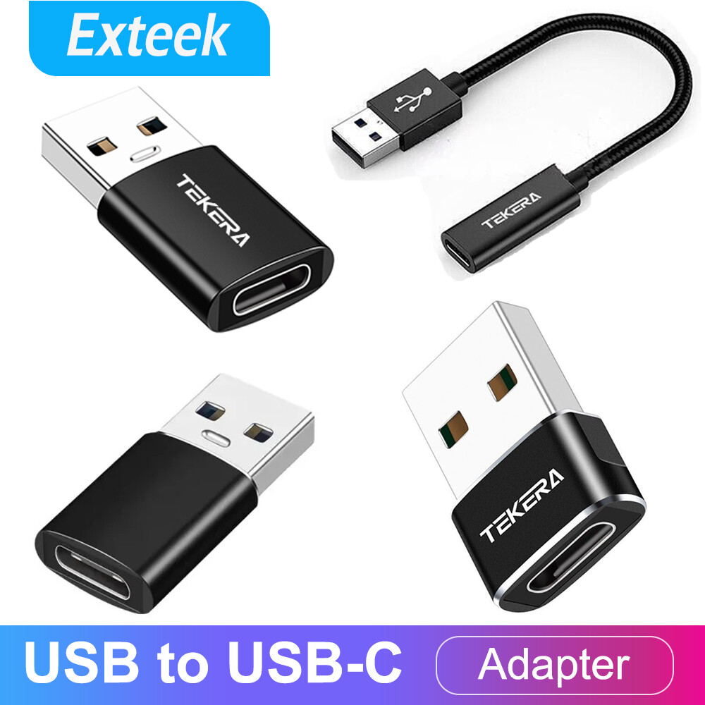 TEKERA USB-C Female to USB-A Male Adapter 3.2 Gen 2 10Gbps Charging Black 15cm