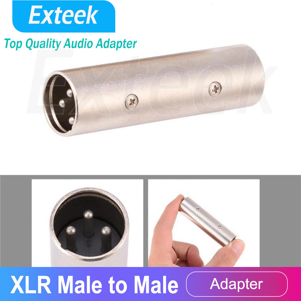 3-Pin XLR Male Microphone Audio Adapter Silver Nickel Plated Zinc Alloy Mixer