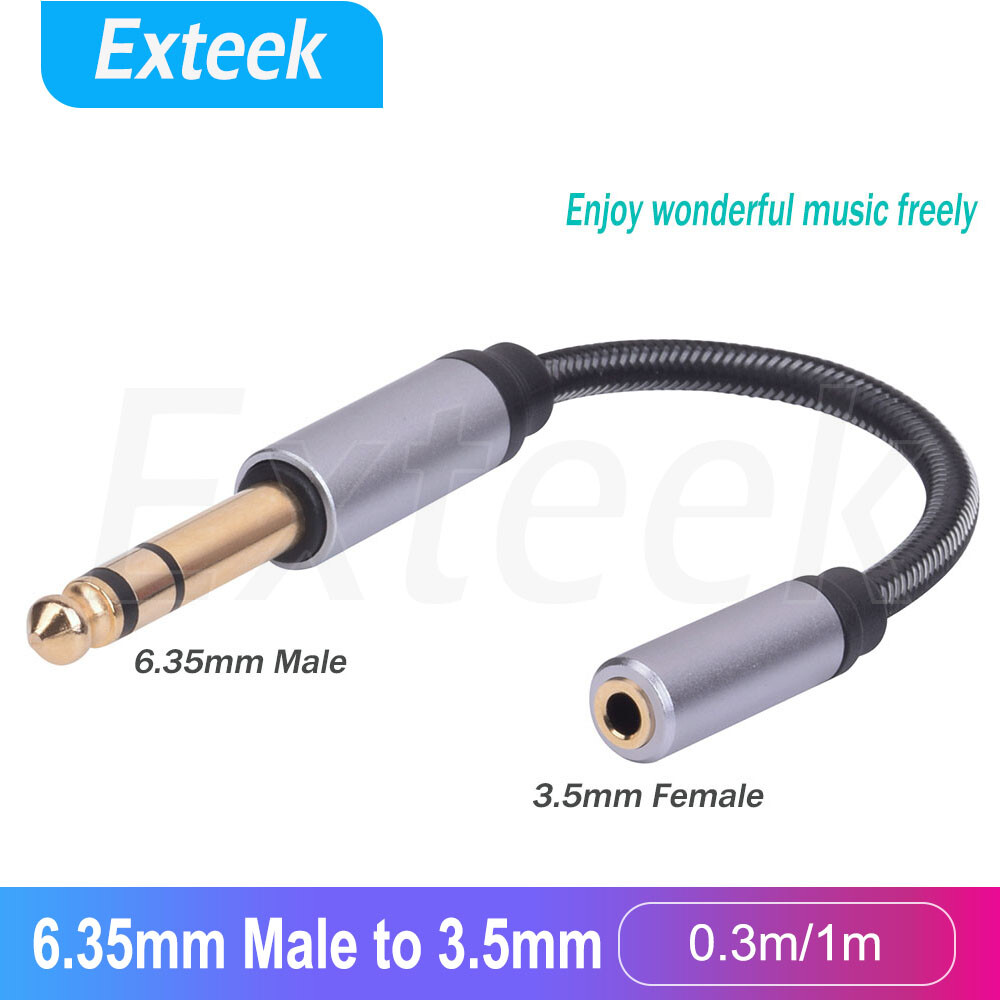 TEKERA Stereo Audio Cable 3.5mm Female to 6.35mm 1/4 Jack Male Gold Plated 0.3M