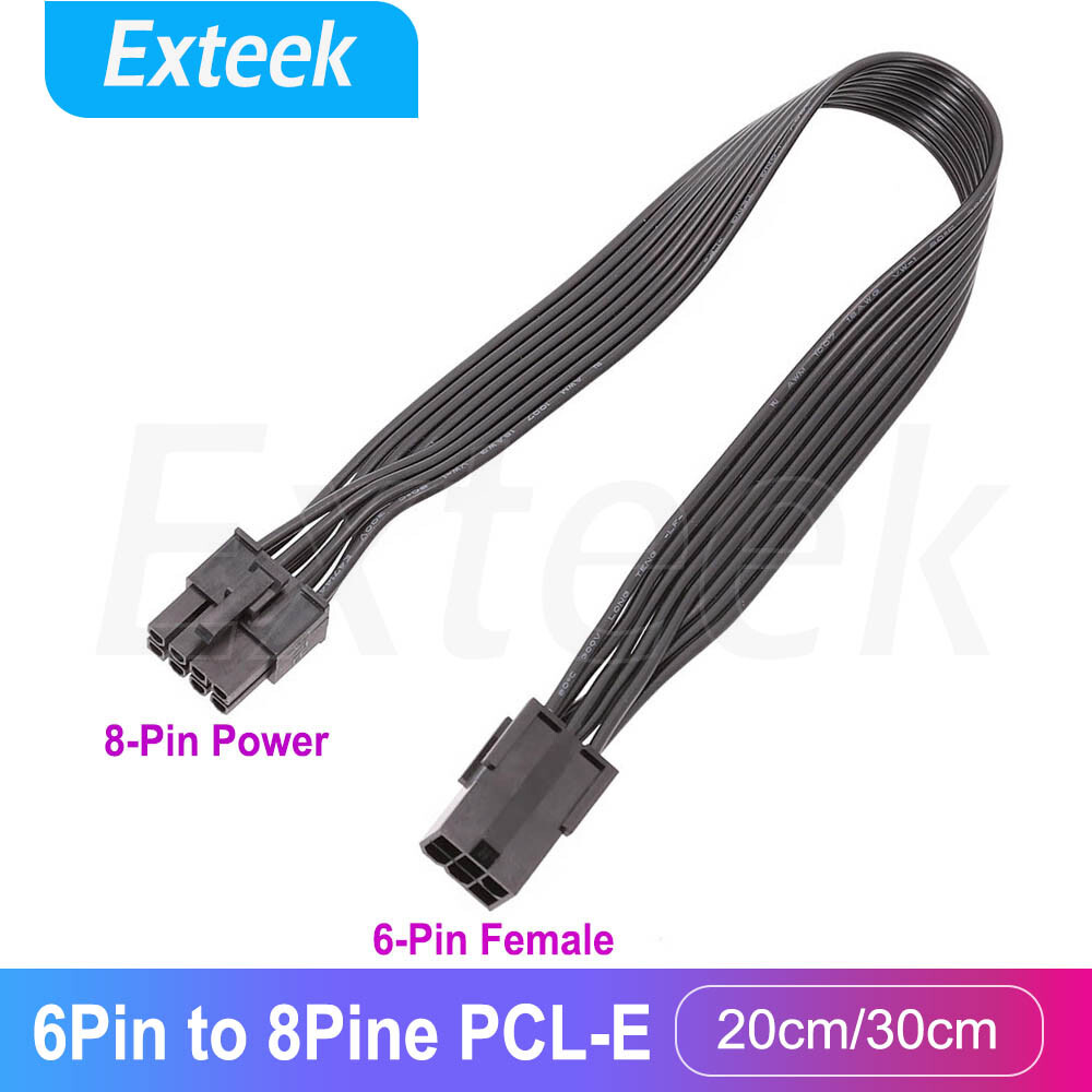 6-pin to 8-pin PCI Express Power Converter Cable for GPU Video Card 20cm 18 AWG
